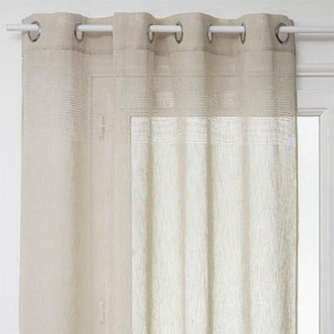 Atmosphera – Rideau voilage à œillets effet lin 140x240cm – 8 œillets – Facile d'entretien – Pour décoration intérieure