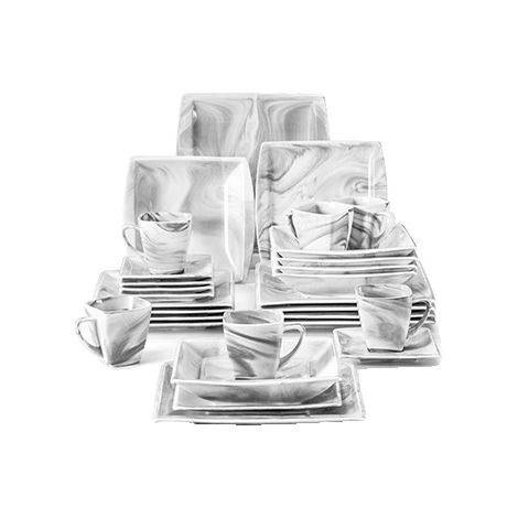 Service de vaisselle, Design moderne, Matériau écologique, Marbre 30pcs (1/2)
