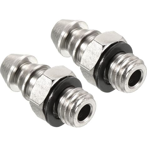 2 Paquet Tuyau Barbillon Raccord Droit 5mm Cuivre Mini Tube Argent (1/5)
