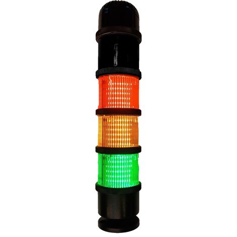Colonnes lumineuses pré-configurées à LED Feu Effets lumineux multiples, Rouge / Vert / Ambre avec Buzzer, 24 V ( Prix pour 1 )