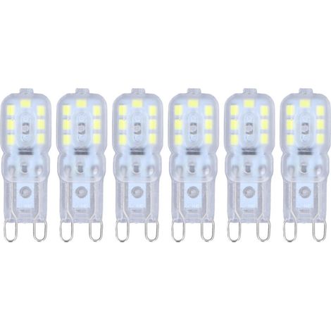 Ampoule LED G9 3W Dimmable, Lumière Chaude 2700K 220V, Économie d'Énergie, Faible Éblouissement, pour Plafonnier et Applique Murale, Pack de 6