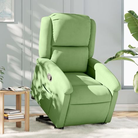 Relaxsessel mit Aufstehhilfe Hellgrün Samt vidaXL (1/5)