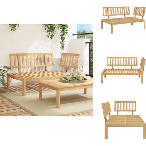 Canapé d'angle palette de jardin bois massif d'acacia - Canapé De Jardin - Canapé Extérieur - Mobilier De Jardin - Acacia Massif - Design À Lattes (1/5)