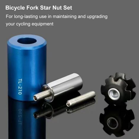 Écrou Étoile - Kit Réglage Fourche Vélo - Pour Tube Direction 28,6 Mm - Aluminium Et Acier Inoxydable - 1 Pièce (1/5)