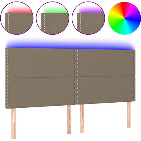 Maison Exclusive - Cabecero con luces LED tela gris taupe 180x5x1 (1/5)