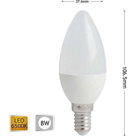 Lampadina Led 8 W Oliva Luce Bianca E14 Candela 8w E 14 C36