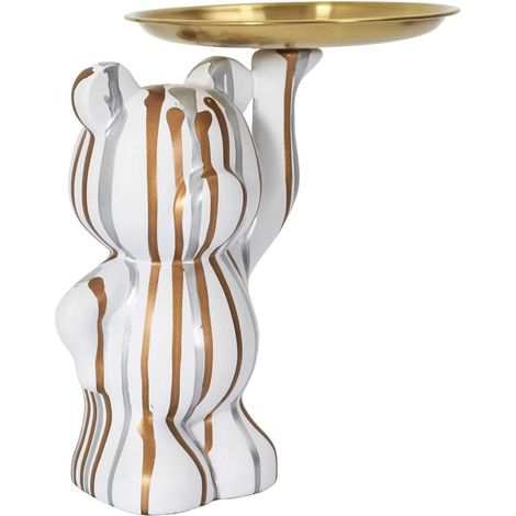 Home Deco Factory, HD0152, Statua Decorativa Moderna Bianca con Tasca Vuota, Elegante Oggetto Decorativo per riporre Chiavi e Gioielli, Finitura Lucida, Ideale per Tutti Gli Interni, 20x15 cm, Bianco (1/3)