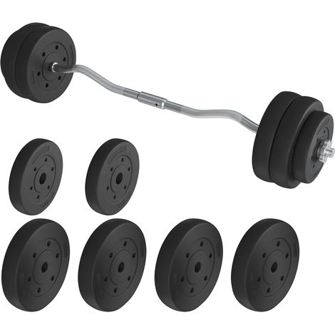Homevive Juego de Mancuernas de 30/25/20kg de Hierro con Placas de 2,5 kg/5 kg para Bodybulding/Mancuernas/brazadas/Sentadillas