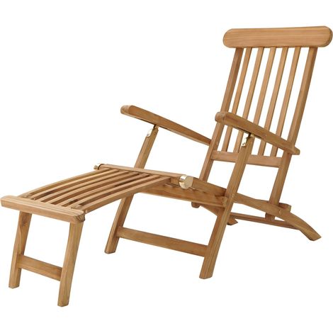 Axi Costa Bain De Soleil En Bois Teck  Transat Jardin Ajustable En 4 Positions  Chaise Longue Pour L'Extérieur / Le Jardin