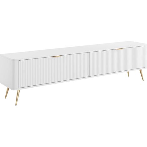 Mueble TV Lectum I, Blanco, Número de puertas: 0, Número de cajones: 0, 200x52x38cm (1/5)