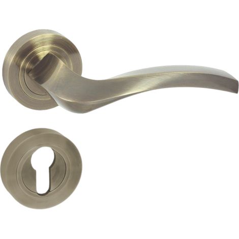 DOMINO Poignée de porte ENIGMA-R M3 PZ Poignée avec plaque PZ pour cylindre profilé Bronze (1/5)