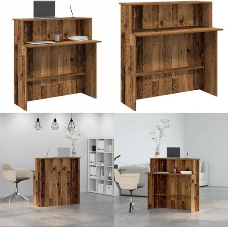 Empfangstheke Altholz-Optik 100x50x103,5 cm Holzwerkstoff - Altholz Optik - Tresen mit Regal (1/5)