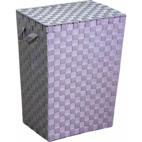 Cesto Portabiancheria in poliestere grigio rettangolare cm 40x30xh53 (1/4)