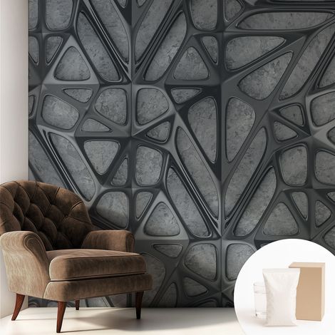 Tapete Tapete Vliestapete mit Kleber - Fototapete mit Motiv - Wandtapete modern - Wanddeko Geometrische Muster 250x250 cm (1/5)