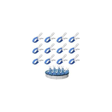 12 Metallklemmen für Poolabdeckungen, Poolplanenklemmen mit Schutzfolie, Klemmen für Aufstellpools, Hochspannungsklemmen für Poolabdeckungen (1/4)