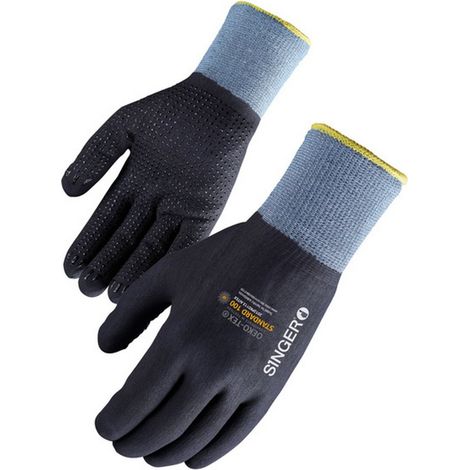 Lot 10 Paires Gants Manutention Nitrile Mousse Picots Antiderapants - Support Polyamide elasthanne - Taille 9 - EN388