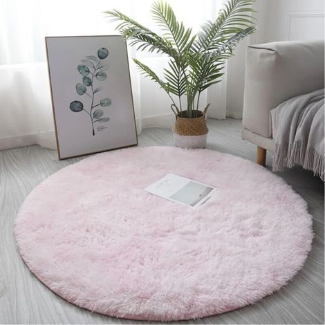 Tappeto rotondo a pelo lungo UHUSE per soggiorno e camera da letto, morbido e antiscivolo. (1/4)