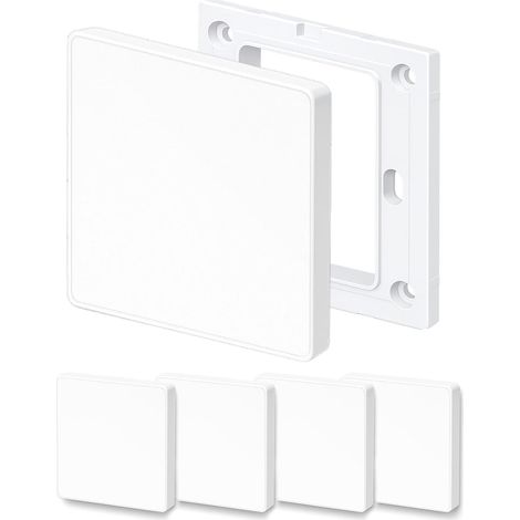 4 Pièces Plaques Murales Vierges, Couvercles de Trous Muraux Décoratifs, Plaques Murales Aveugles Encastrées 8,6 X 8,6 cm en Plastique Couvercles en Plastique pour Trous Muraux (Blanc (4 PCS)) (1/5)
