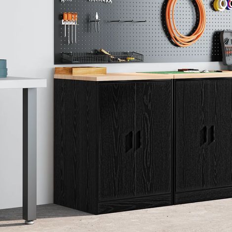 Armario de almacenamiento para garaje resistente y práctico de 60 x 51 x 85 cm fabricado en madera de pino negro 020051370 (1/5)