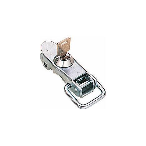 Maxter – Grenouillère à clé 92 mm – Acier robuste – Platine de fixation 70x20 mm – Sécurise portes et coffres de remorques