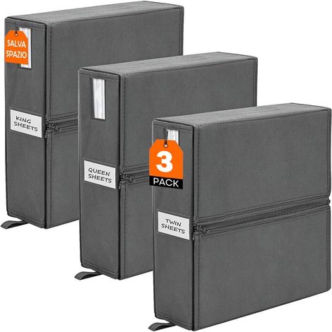 Set 3 Organizer Pieghevoli da Armadio 33x33x10 cm Contenitori Salvaspazio (1/5)