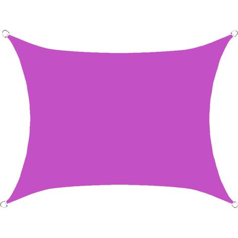 Voile d'ombrage rectangulaire imperméable, 98% UV imperméable, extérieur cour patio jardin parking(La couleur violette,2.5X3M)