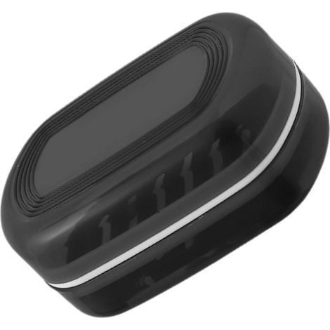 Soap Dish with Airtight Lid Portable Black PP Plastic Soap