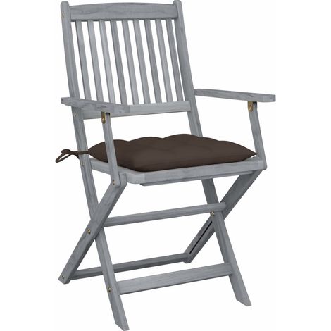 Maison Exclusive - Sedie da Giardino Pieghevoli 2pz con Cuscini in Massello Acacia