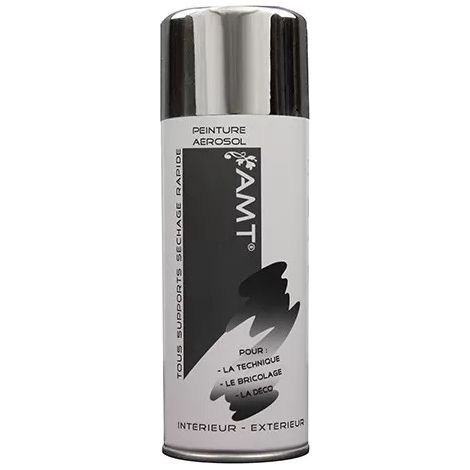 Peinture aérosol chrome 400 mL – Antirouille et primaire pour métal – Résistance après séchage – Pour bois et métal – AMT
