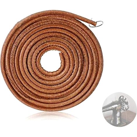 1 Pièce Ceinture de Machine à Coudre, Bracelet en Cuir pour Machine à Coudre, Courroie D'entraînement Ronde en Cuir, avec 1 Crochet pour Machine à Coudre à Pédale Maison 183cm (1/5)