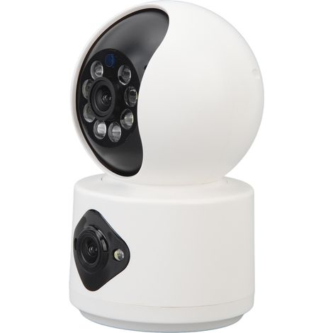 Caméra de surveillance intérieure sans fil avec double objectif, capacité HD, audio bidirectionnel, babyphone et moniteur. (1/5)