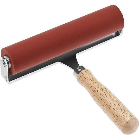 Rouleau à cadre en acier et caoutchouc souple de 6 pouces, adapté à l'impression sur linoléum, sur bois et flexographique (1/5)