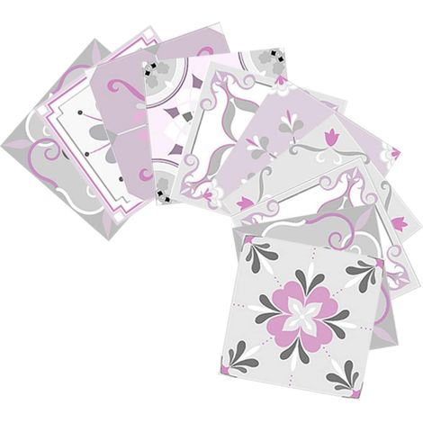 Lot de 10 Autocollants Carrelage Vintage en Pvc pour Salle de Bain et Sol, Motifs Classiques Rétro, Facile à Coller et Décoler, Résistant à L'huile et Étanche (1/5)