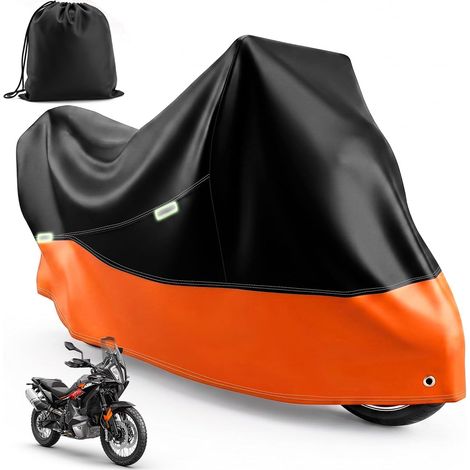 Waterproof Outdoor Motorcycle Cover, 210D Protective Motorcycle Cover – 245 x 105 x 125 cm Waterproof Motorcycle Accessory for Moped, Scooter, Engine, Enduro/Road (1/5)