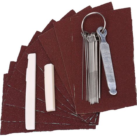 Kit de limes et de papier de verre pour sillets de chevalet en os de guitare, outil d'entretien pour luthier amateur (1/5)