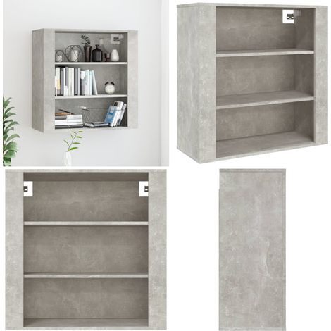 Armoire murale Gris béton 80x33x80 cm Bois d'ingénierie - Armoire Murale - Meuble De Rangement - Rangement Vertical - Armoire Suspendu - Décoration Intérieure - Home & Living (1/5)