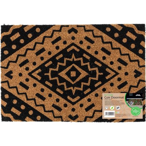JVL Eco-Friendly Latex Backed Coir Entrance Doormat, 40x60cm - Aztec (1/5)