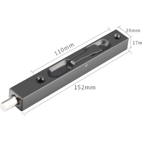 Verrou de Porte Encastré à Levier en Acier Inoxydable 304 Boulon de Porte Dissimulé Slide Bolt Lock Boulon de Verrouillage de Porte à levier de sécurité Loquet à Glissière, avec Vis, Noir (1/5)