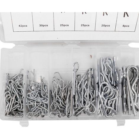 Goupille Fendue de type R Cotter Assortiment de Goupille Différentes Tailles avec Boîte en Plastique 150pcs Set Lefou (1/5)
