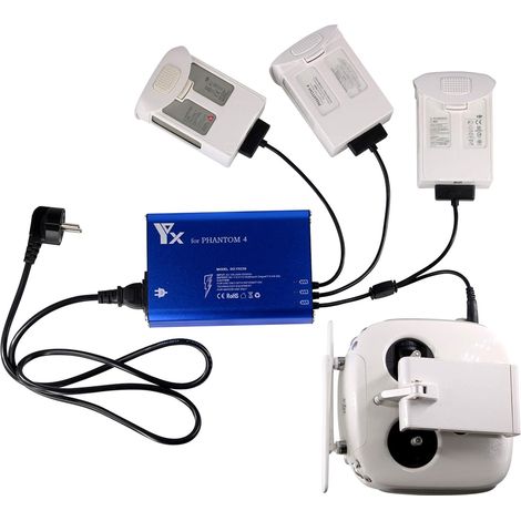 DJI Phantom 4 Charger, Intelligent Multi Battery Fast Wall Balancer for 3 Charging Batteries, Remote Charging Controller for Transmitter (1/5)