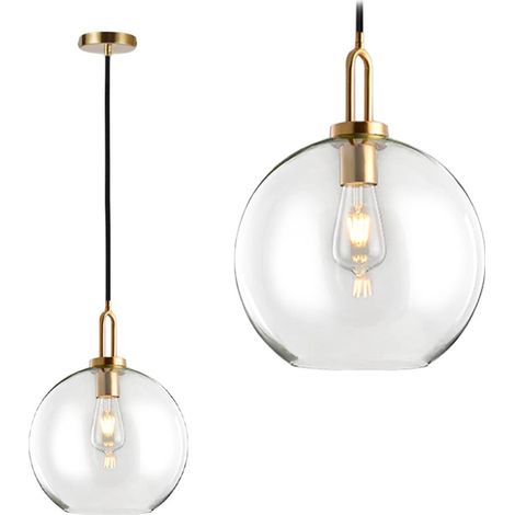 Pendant Lamp TOOLIGHT APP630-1CP Glass Ball 25cm 1-light point E27 25x25x50-115cm