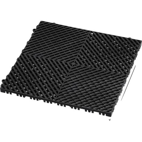 Alfombrilla de drenaje, material duradero, diseño entrelazado, color negro. (1/2)