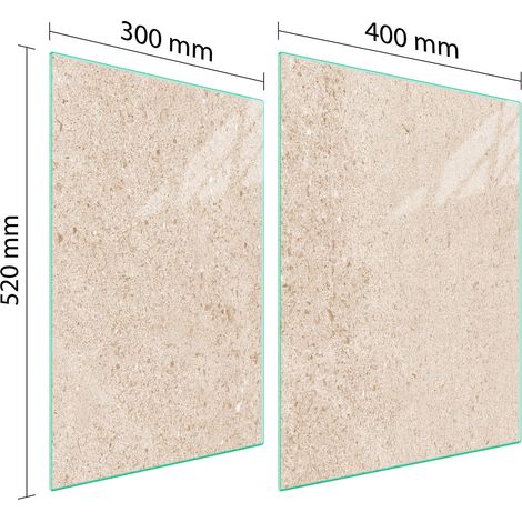 PLACA PROTECTORA DE VIDRIO PARA ESTUFA 70x52 BEIGE (1/5)