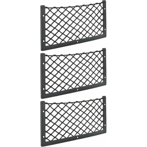 Lot de 3 filets de rangement pour voiture - 36 x 18 cm - Haute élasticité, filet de rangement pour bagages, magazines - T4 T5 T6 - Pour van, caravane, camping-car, camion (1/5)