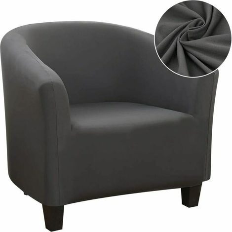Housse de Fauteuil Cabriolet Extensible,Facile à Installer et à Laver, Housse de Chaise avec Accoudoirs Couverture de Fauteuil Chesterfield pour Comptoir Bar Salon Salle de Réunion,Gris (1/5)