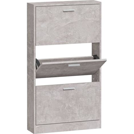Meuble à chaussures,Armoire à chaussures Gris béton 59x17x108 cm Bois d'ingénierie CFW2754903 (1/5)