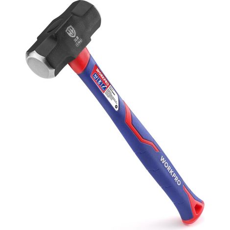 – Massette 1,4 kg – Tête en acier forgé – Manche en fibre de verre 31 cm – Poignée ergonomique antidérapante pour béton et briques (1/5)