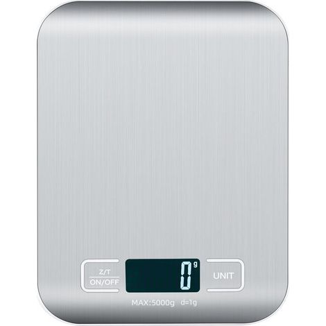 Balance de cuisine électronique de haute précision (5000 g/1 g) – équipée d'un écran LCD rétroéclairé