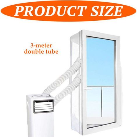 Kit Fenêtre pour Climatiseur Mobile Anti-Moustiques Étanche, Arrêt de l'Air Chaud pour Fenêtres Battantes, 300 cm, Blanc, Accessoires de Fabrication Maison (1/5)