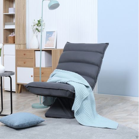 Bodensessel 62x70x95 cm dunkelgrau Stahl mit 360° Drehfunktion und 5-stufig verstellbarer Rückenlehne (1/5)
